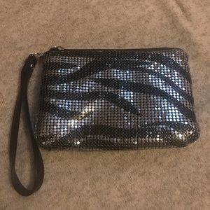 Shimmery/Sequins Zebra Wristlet